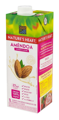 Bebida Vegetal Amêndoas Sem Lactose Zero 1l Natures Heart