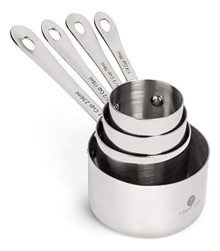 Juego De Tazas Y Cucharas Medidoras De Acero Inoxidable - Ju