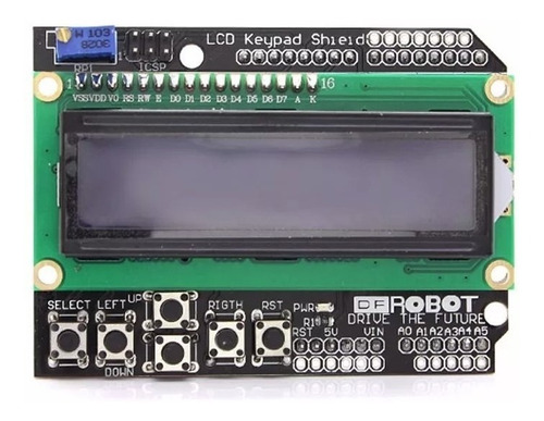 Arduino Shield Lcd 16x2 Backlight Azul Con 6 Teclas