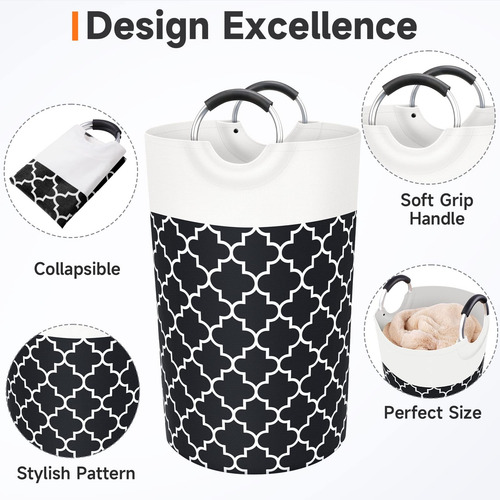 Cesto De Ropa Plegable Tela Algodón Lino Para Ropa Sucia 82l