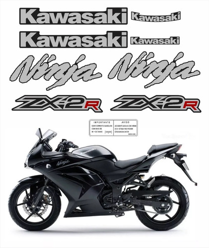 Kit Adesivo Faixa Para Kawasaki Ninja 250r Zx-2r 13394