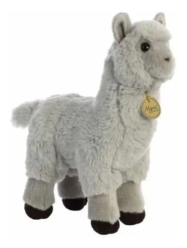 Brinquedo de pel cia Aurora. Linha Miyoni. Alpaca cinza MercadoLivre
