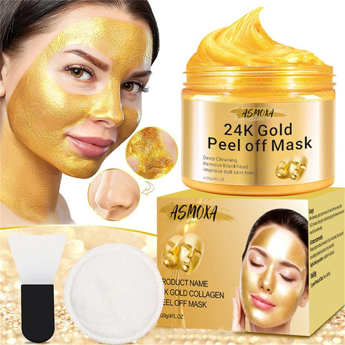 Eficaz 2 Peças De Máscara Facial Para Rasgar Ouro 24k Blackh