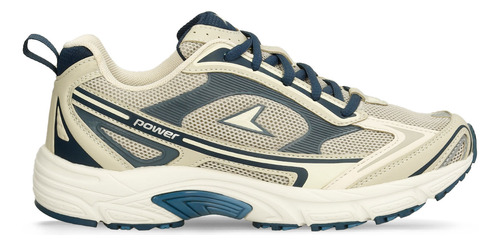 Tenis Deportivos Beige-azul Power Zeta Relic Mujer