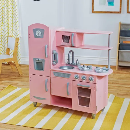 Cocinita Kidkraft De Juguete Cocina De Madera Para Niñas Color Rosa