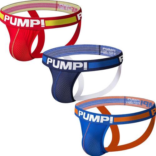 Pump Suspensorios Hombre Gym Jockstrap Braguitas Sexy 3pcs