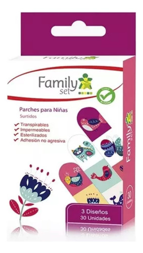 Parche Curitas Figuras Niñas Family Set 30unidades