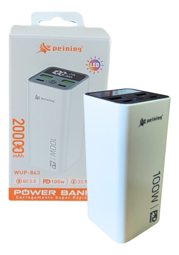 Power Bank 20.000mah Carregador Rápido Display Cel Notebook