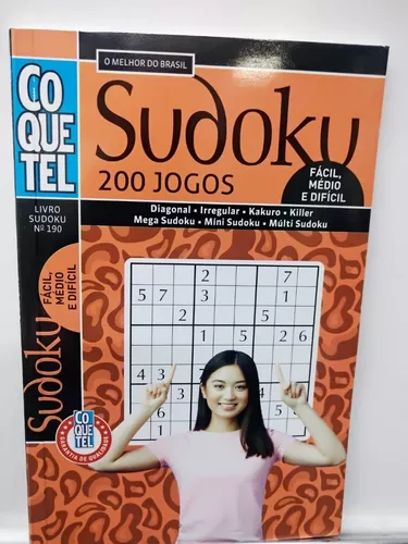 Revista Coquetel - Sudoku Fácil, Médio e Difícil - 200 Jogos