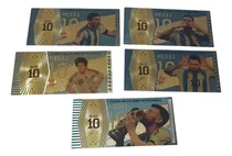 Comprar Combo 5 Billetes Coleccionables Messi Con Detalles Color Oro