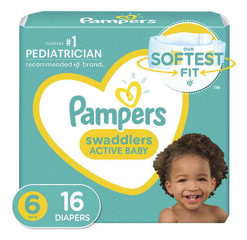 Pampers Panales Swaddlers Talla 6, 16 Unidades