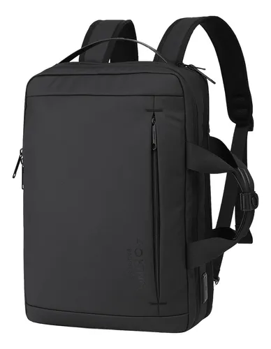 Maletin Portafolio Mochila Aoking Sn4002 Color Negro Diseño De La Tela Liso