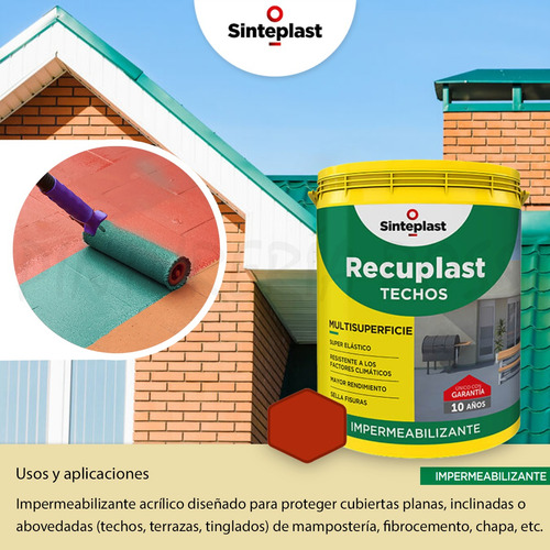Recuplast Techos Sinteplast Impermeabilizante 5 Kg Teja