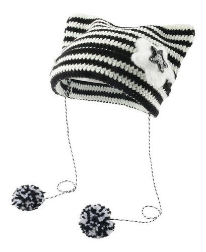 Gorro Invierno Para Mujer Pompon Punto Sombrero Fieltro Piel