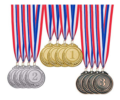 Imagen 1 de 7 de Trofeo Favide 12 Piezas Oro Plata Bronce Premio Medallas-gan