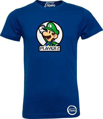 Polera De Hombre Luigi Bros Player 2