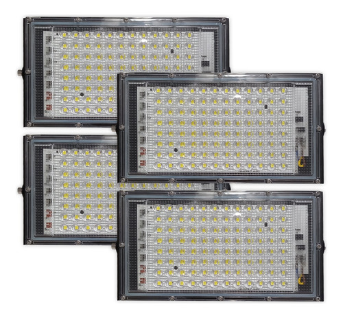 Pack X 4 Reflectores Proyector Led 100w Blanco Frío