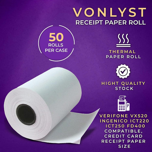 Rollo De Papel Térmico 2 1/4 X 55 Verifone Vx520 Ingen...