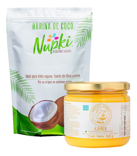 Imagen 1 de 9 de Ghee Mantequilla Clarificada 265g + Harina De Coco 400g