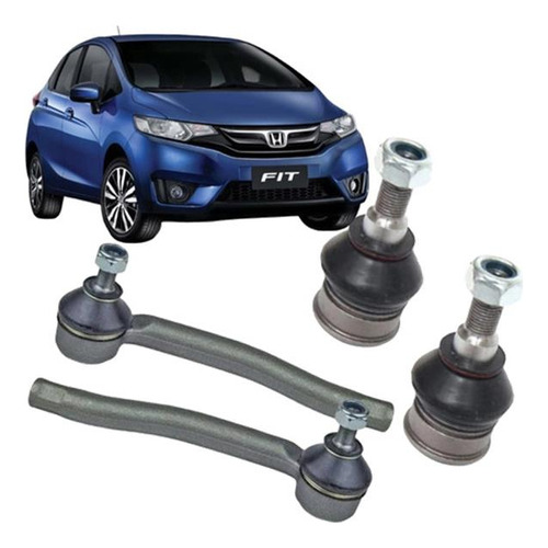 Kit 2 Pivô+2 Terminal Direção Honda New Fit City 2009 A 2014