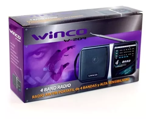 Radio Portatil Am Fm Winco W-204 A Pilas 4 Bandas