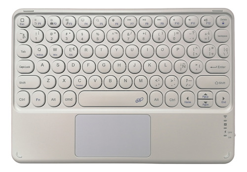 Teclado Touchpad Bluetooth Blanco Tablet Celular Pc 10 Pulga