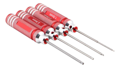 Juego De Destornilladores Hexagonales De 4 Piezas Rojo