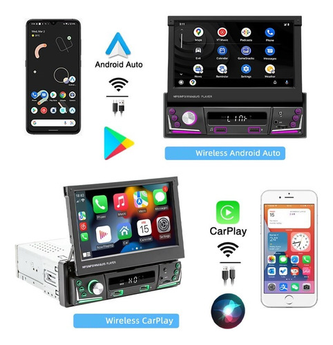 Wireless Carplay Inalámbrico Hd De 7 Radio Estéreo Con