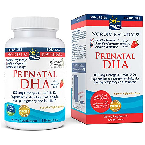 Prenatal Dha Nordic Naturals 830mg Omega 3 400 Ui D3 120 Cap