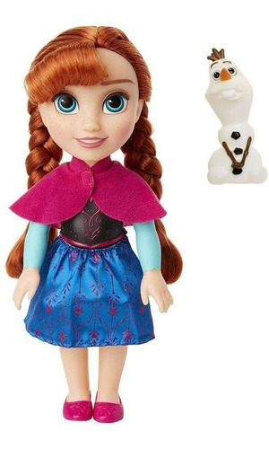 Boneca Anna Articulada + Mini Boneco Olaf Frozen Mimo 6488