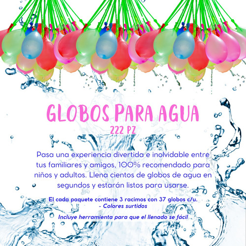 Globos Para Agua 222pzs Magic Balloons Llenado En 60seg