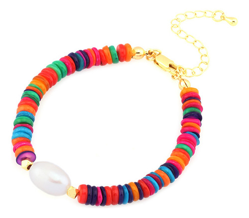 Color Boho Vintage Pearl Pulsera Para Mujeres