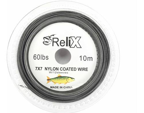 Cable De Acero Relix 60lbs. X 10m. 7x7 Para Líder De Mosca