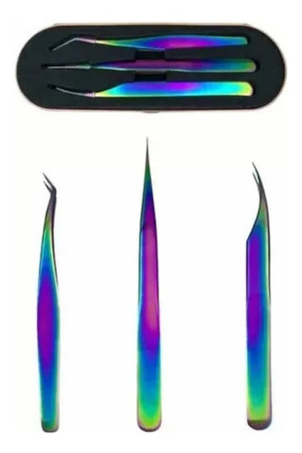 3 Pinzas Calibradas + Estuche Extensiones De Pestañas Pelo A