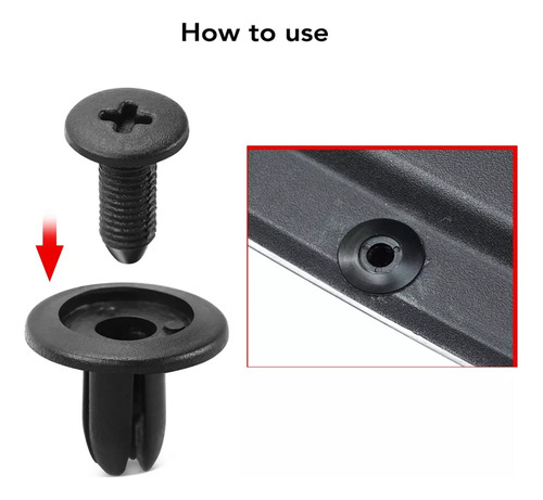 Car Fender Push Tipo Rebites De Plástico Preto Fixad 7mm