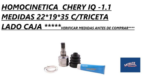 Homocinetica Lado Caja Chery Iq-1.1*22*19*-35 C/triceta Leer