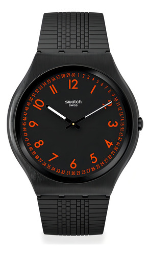 Reloj Swatch Brushed Red Ss07b106 Color de la correa Negro Color del bisel Negro Color del fondo Negro