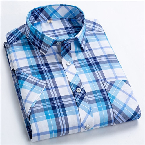 Camisas A Cuadros De Manga Corta Para Hombre Camisa A Cuadra