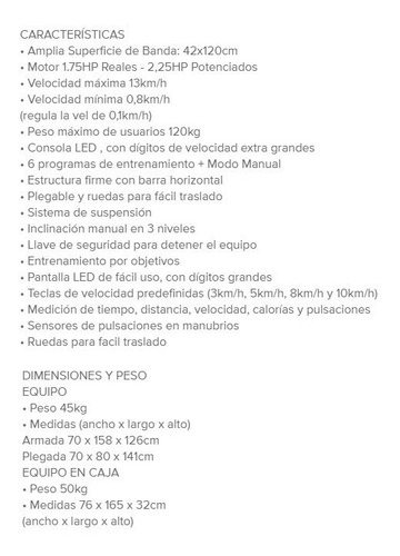 Imagen 5 de 8 de Cinta Para Caminar Correr Enerfit 730 - Caminadora Electrica