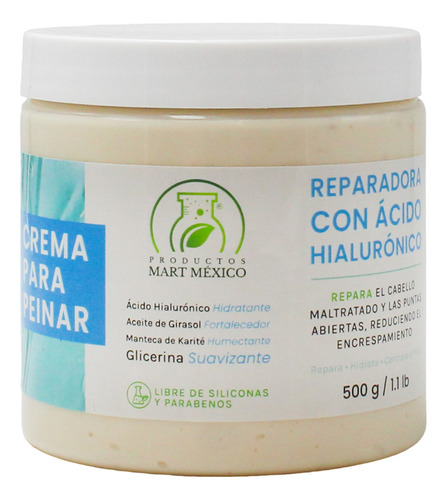 Crema Capilar Reparadora Con Ácido Hialurónico (500 Grs)