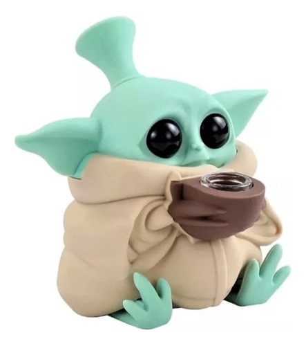 Pipa De  Baby Yoda Silicona Bong Juguete Lindo Fumador