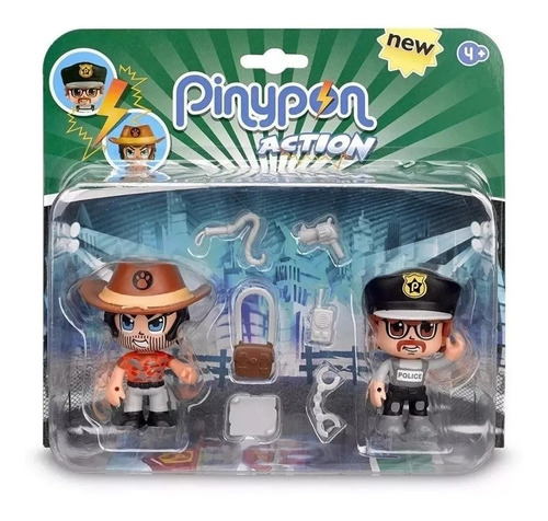 Pinypon Action Blister 2 Figuras De 8cm Policia Y Vaquero