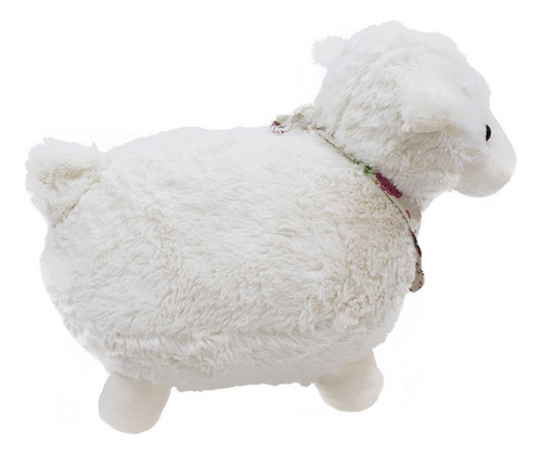 Animais Da Fazenda Ovelha Branca Com Laço 26 Cm Cor Branco