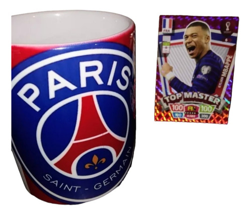 Carta Adrenalyn Mbappe Top Master + Taza Psg