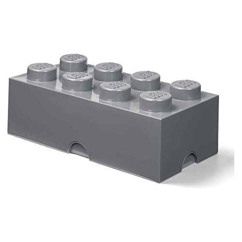 Caja De Almacenamiento Lego, Apilable, Brick 8, Color Gris P