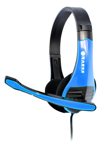 Audifonos Diadema Gamer Pc Laptop Headset Naceb Microfono 3.5mm Jack Color Azul