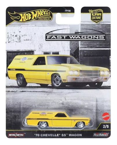 Hot Wheels Premium Fast Wagon Chevelle Ss Wagon 70 2/5 Amarillo
