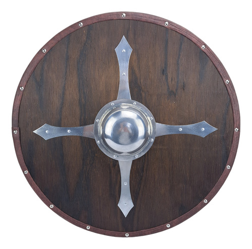 Escudo Viking Medieval Nórdico Carbonizado Cruz