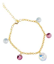 Comprar Pulsera Baño Oro 24k Cristales De Swarovksi® Antique Pink