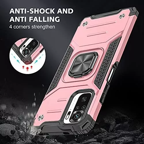 Asuwish Funda compatible con Xiaomi Redmi Note 10 5G y protector de  pantalla de vidrio templado, soporte de anillo magnético delgado,  accesorios para